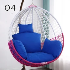 스윙 쿠션 커버 채워지지 않은 또는 채워진 바구니 좌석 의자 파티오 라운드 분리형 베개, Unfilled Size S, D NO chair