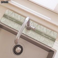 DFMEI 硅藻泥水龍頭吸水墊洗手檯廚房水池瀝水墊防濺水衛生間浴室檯面墊, 1個, 森林女神