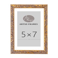 ArtXO 앤티크 40.6x50.8cm(16x20인치) 합성 나무 액자 빈티지 화려한 사진 액자 아크릴 유리와 뒷면 갤러리 벽 아트 장식 브라운-골드, Gold09(매트, 플렉시 유리, 뒷면)