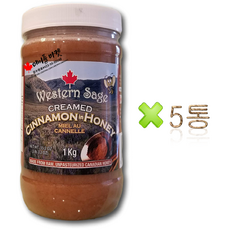 웨스턴세이지 캐나다 석청 계피 천연 꿀 1kg+정품보증서 캐나다 직배송, 1KG, 5개, 1kg
