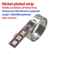 1/2/5/10M 니켈 도금 스트립 2P-6P 0.1527mm 18650 리튬 배터리 용접 테이프 벨트, 03 thickness  0.2mm, 01 10 meter, 06 2P 20.2x27mm