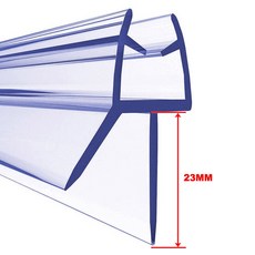  2X 샤워 도어 씰 욕실 스트립 스크린 하단 웨더스트립 4-6mm 유리 갭 홈 인테리어용, 23mm
