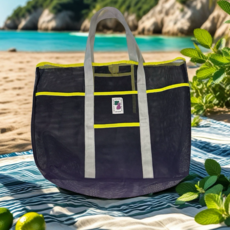 아지올레 피크닉 매쉬 캠핑 다용도 물놀이 비치백 가방, 아지 블랙