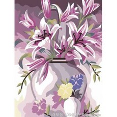 라오농 유화 손그림 diy 백합화 유채 채색 수채화 화훼 풍경 수제화 거실 장식 DIY그리기 백합 해바라기 꽃병 모란꽃 꽃그림 유화그리기 세트 액자 프레임 거실 풍경 꽃 손으로, 50*65 안쪽을 잘 잡아라, 우아한 백합, 화판 화필 물감, 1개