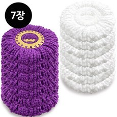 통돌이 회전 걸레 리필 7개 극세사 마포 대걸레 막대 마대 봉, 보라걸레