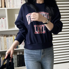 클래식 세미크롭 기모 맨투맨