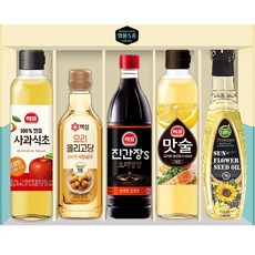 명품 5종 선물세트 /명절선물 설선물 단체선물 답례품 간장 올리고당 맛술 식초 해바라기씨유, 1개