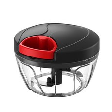 手動拉蒜器 家用迷你搗蒜器 蔥薑蒜食物料理器, 1個, 黑紅拉蒜器400ML