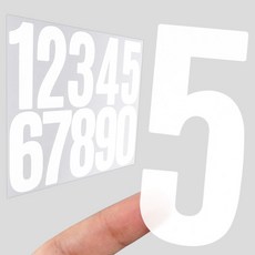 숫자 스티커 0-9 화이트 높이 7.6cm 번호 넘버링 라벨jin8+1eNo