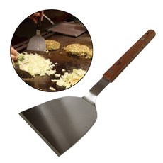 업소용 스텐 굴절헤라 대형 1p 뒤집개 나무손잡이 조리용 계란말이 팬케익 호떡 파전