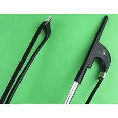 德式低音大提琴弓 Double Bass弓 德式Bass碳纖維弓 德式貝司弓 提琴貝司弓 大提琴弓 碳纖維弓, 1個, 1/2碳纖維弓（黑馬毛）