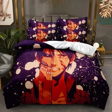 공격용 타이탄 침구 세트 만화 이불 커버 여아용 싱글 트윈 침대 아름다운 명절 선물, 200x200cm