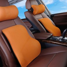 차량용 인조이 시리즈 메모리폼 허리쿠션 사무실, 093MS인조이-허리쿠션-오렌지(낱개), 1개