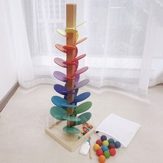 음악 나무 장난감 무지개 꽃잎 빌딩 블록 공 트랙 아이 매직 우드 노래, 퍼즐 쫄깃함 73CM 22구백  CM  22구 함량, 1개