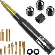 미국 국기 자동차 안테나 캡 (검정), 5.5인치, 금색