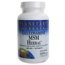 PLANETARY HERBALS 葡萄糖胺 MSM, 90錠, 1個