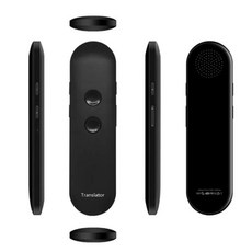 휴대용 실시간 통역기 번역기 비즈니스 해외여행 필수품 T4 무선 스마트 양방향 즉석 음성 앱 블루투스 다국어 40 개 언어, [01] Black