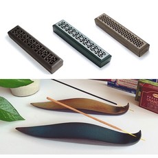 인센스홀더 향받침대 인센스챔버 인센스스틱홀더, 나뭇잎 옐로우