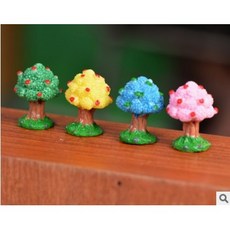 【微景小舖】微景觀 4色蘋果樹 多肉植物 苔蘚生態瓶配件 景觀盆栽 攝影道具 樹 蘋果樹 園藝造景 蘋果 微縮模型, 1個, 小號 單入-款式隨機 不挑款, 多色