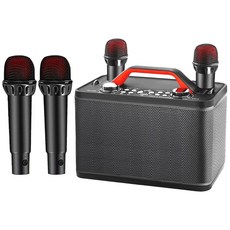 大聲公 愛唱型無線式多功能行動音箱/喇叭(雙手持麥克風組) 無線麥克風 歡唱音響