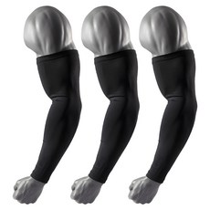 롱커버 빅사이즈 특대 심리스 팔토시, 3개, 블랙