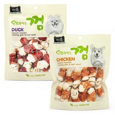 백년애 고기가 2배 이상 말린 오래먹는 개껌 강아지 간식 껌 치석 제거, 혼합 소형, 250g, 2개 혼합 소형, 250g, 2개