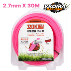 [블레이덱스]2026년형 꼬마대장 사각 나일론줄 날 2.7mm x 30M 국산정품 예초기 줄날, 1개