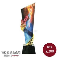 琉璃水晶獎盃 流金歳月 獎牌, 1個