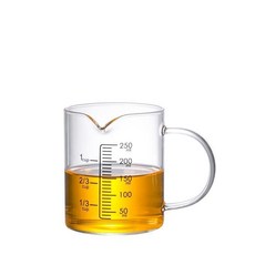 玻璃量杯帶刻度 食品級耐高溫 適用廚房家用, 透明, 1個, 250
