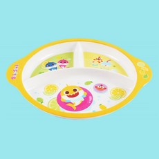 어린이집 핑크퐁 3칸나눔 유아 간식접시 행사 꼬마손님 생일파티, 1개