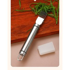 不鏽鋼切蔥絲器 蒸魚擺盤蔥絲器 創意廚房刮蔥工具 切蔥花蔥絲辣椒薑片火腿蒜片 304不鏽鋼切蔥器切蔥刀切絲器創意廚房小工具, 1個, Silver