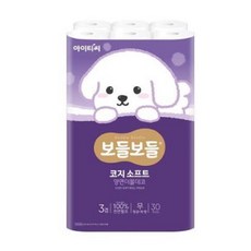 [최저] 아이티씨 보들보들 코지 소프트 휴지 화장지 티슈, 3개, 30개입