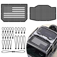 메시 루프 JL 햇빛 가리개 탑 커버 2018-2023 지프 랭글러 JL JLU 4XE 4 도어용 자외선 차단 및 열 감소 내구성 있는 폴리에스터 햇빛 가리개 2/4도어, 메시 루프 JL 햇빛 가리개 탑 커버, 2018-202