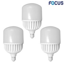 포커스 LED 60W 크림벌브 E26 보안등 공장등 창고등 야간작업 호박등 매장전구, 3개, 주광색
