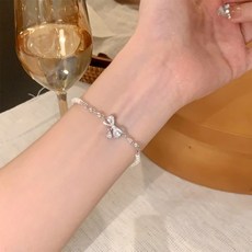 [UBA]패션팔찌 리본 포인트 미니 진주 팔찌