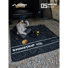 야외 가족 두께 강화 피크닉 매트 두꺼운 접이식 휴대용 캠핑러그 200x200 블랙, 검정색