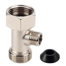 Bidet T 어댑터 2.2 x 2.2 x 1.9cm(7/8 x 7/8 x 3/8인치) 3방향 T 밸브 커넥터 와셔 포함 범용 금속 T-어댑터 샤워 화장실 비데 부착 밸, Bidet T 어댑터, 2.2 x 2.2 x 1.9cm
