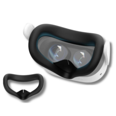 AMVR Q3S 矽膠面罩 臉部保護套 易於清潔 防漏光 舒適耐用, Black, 1個, Q3SFS1