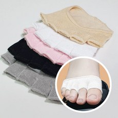 아일리브 토우캡 여자 발가락양말 5켤레, 화이트 5켤레