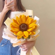 扭扭棒向日葵花束, 黃色包裝巨型向日葵花束 材料包送教程 :如圖所示