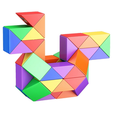 小小店舖 魔域 鏤空魔尺 24段 36段 48段 60段 72段 馬卡龍 邏輯思維 自由組裝 益智玩具, 彩虹色, 1個