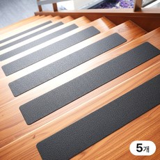굿즈라이프 논슬립 계단 바닥 미끄럼방지 테이프, 블랙, 5개