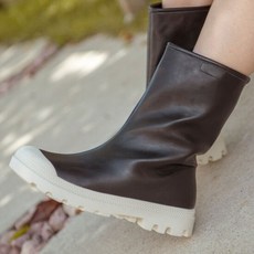 SHOES BUG 毛皮襯里中短高女式踝靴 3.5cm