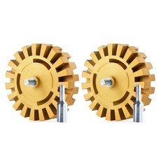 카우보이밥 데칼 리무버 지우개 휠 드릴용 고무 휠 자동차 스트라이프 비닐 테이프 및 그래픽 고무 지우개 휠 도구 키트 RV 오토바이 스티커 리무버 도구 1팩 제거, 2 Pack Slotted