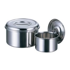 AG AG 18-8 얕은형 원형 키친포트 10cm 손잡이 없음, 1개, 실버, 1L