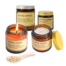 手工浪漫香氛蠟燭 玻璃杯 無煙 安神 少女心 生日禮物, 1件, 午夜茉莉-小號