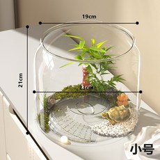 小型耐摔生態烏龜缸 - 簡約設計環保材質, 小號【超清透明+加厚防摔】, 1個