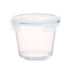 【DW】圓形密封鎖鮮加深玻璃碗 保鮮盒 玻璃保鮮碗 微波爐適用 冰箱收納, 1個