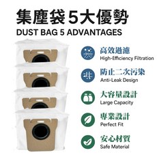 小米 掃拖機器人配件耗材組, 1個, 四層活性碳塵袋-4入,掃拖機器人5 pro/OV21GL