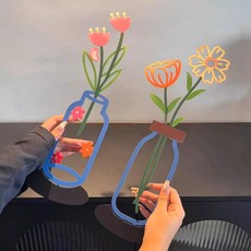 인테리어 꽃병 거실 현관 테이블 꽃꽂이 인테리어 소품 선물 갬성 책상 집 장식 테이블, 조합형 꽃병 스타일A+스타일B